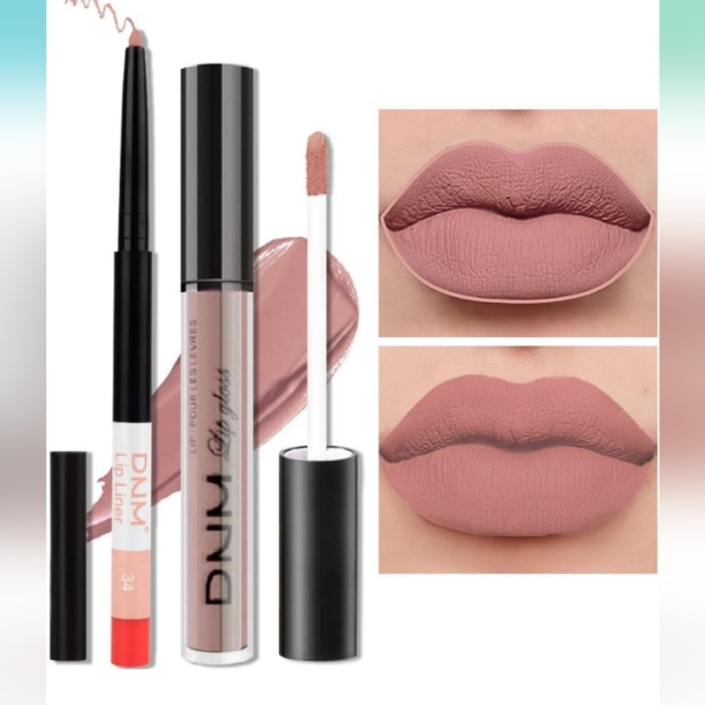 2pcs Mauve Nude Neutral color Lip Liner and Matte Lipstick #34